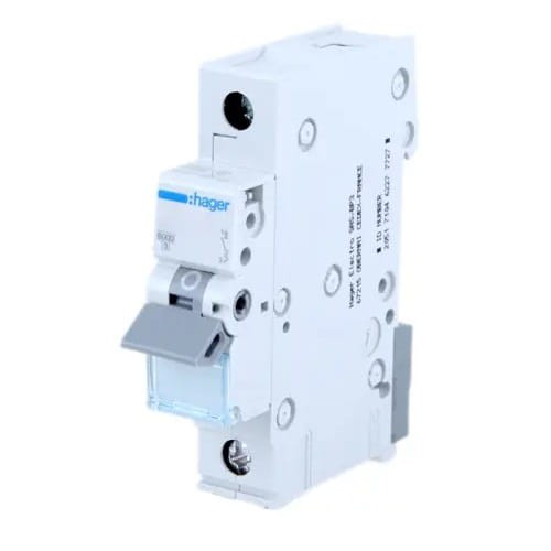 Överströmsbrytare B 20A 1P 6kA MBN120E HAGER GPV-401-56