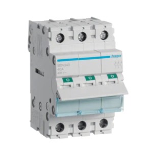 Isolationsbrytare frånskiljare 3-fas 3P 40A 400V AC SBN340 HAGER