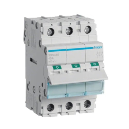 Isolationsbrytare frånskiljare 3-fas 3P 40A 400V AC SBN340 HAGER GPV-401-95