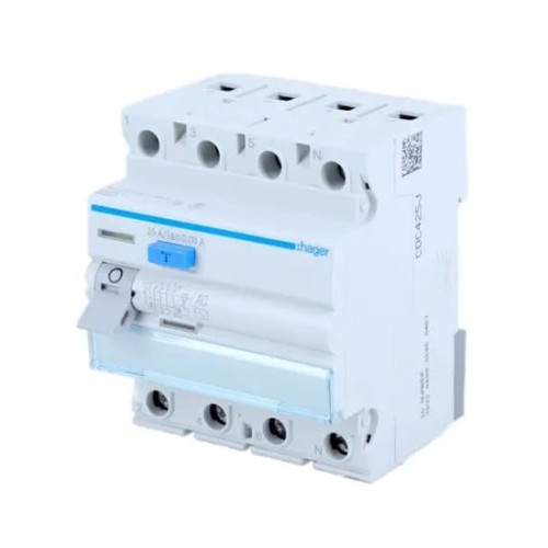 Jordfelsbrytare 3P+N 63A 30mA typ AC CDC463J HAGER GPV-401-107