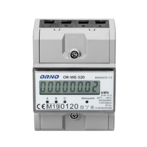 Elektricitetsmätare 3-fas 80A MID OR-WE-520 ORNO GPV-401-114