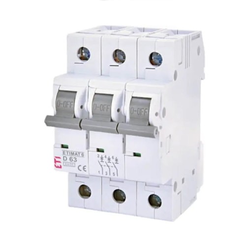 Överströmsbrytare B 25A 3P 6kA ETIMAT6 002115518 ETI GPV-401-125