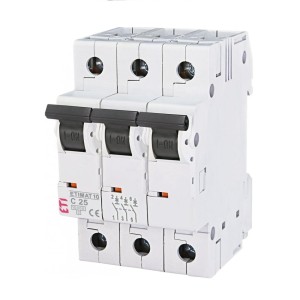 Överströmsbrytare C 25A 3P 10kA ETIMAT10 002135718 ETI