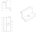 Ändklämma H30 Aluminium 6060 Hål M8 målad PV-03-30 (3)
