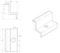Ändklämma H32 Aluminium 6060 Hål M8 målad PV-03-31 (3)