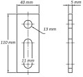 Monteringsadapter M12 110x40x5 grad 1.4301 PV-07-06 (2)
