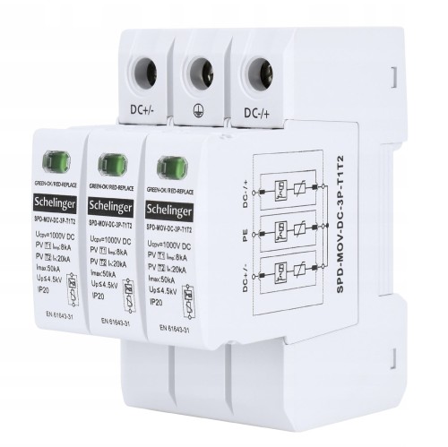 Schelinger Överspänningsskydd 3P 8kA DC 1000V GPV-401-24