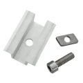 Mittklämma H25 L50 Rå med skruv M8x20 och insats för paneler 30 mm PV-04-16 (2)