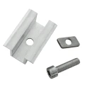Mittklämma H25 L50 Rå med skruv M8x25 och insats för paneler 35 mm PV-04-17 (2)