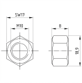 Sexkantsmutter M10 DIN 934 A4-80 000-064 (2)