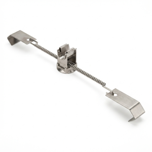Universell fjäderfäste för taknockar i rostfritt stål