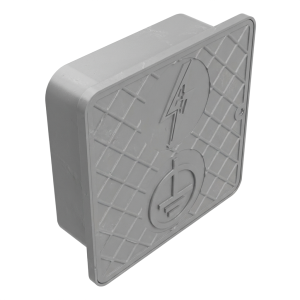 Väggmonterad kontrollbox av plast 150x150x55 mm grå