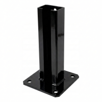 Stolpfot för stängselpåle 60x40 svart RAL 9005 förzinkad