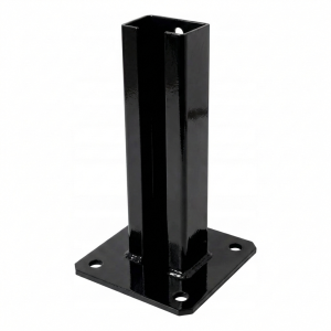 Stolpfot för stängselpåle 60x40 svart RAL 9005 förzinkad