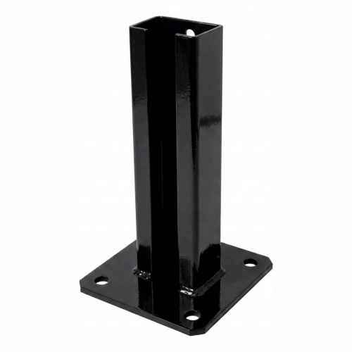 Fästplatta för staketstolpe 60x40 svart RAL 9005 galvaniserad 000-153 (1)
