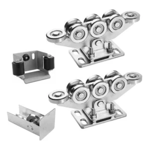 Paket löpvagnar för självbärande skjutgrindar 8-hjulig + tillbehör KIT för skena 80