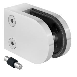 Glashållare 50x40x26 mm. pin, glas 6-10,76 mm, AISI 304, plant system, satin