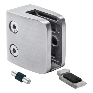 Glashållare 8-12,76 mm 52x52x32 mm konsol och pin AISI 304 plant system satin