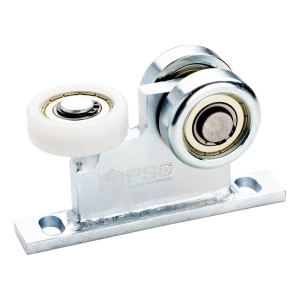 Löpvagn 70 för hängande grind 2 stålrullar och 1 av plast - smal bas