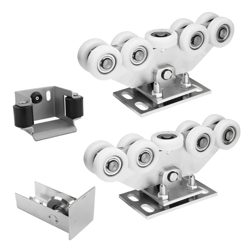 Paket med löpvagnar för skjutgrind: 2× löpvagn (9-hjulig, plast) + tillbehör 000-252 (1)