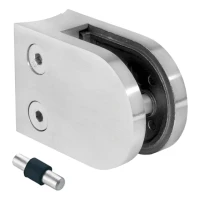Glashållare 6-10,76 mm 50x40x26 mm med pin AISI 304 system 48,3 mm satin