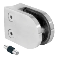 Glashållare 6-10,76 mm 50x40x26 mm pin AISI 316 system 42,4 mm satin