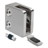 Glashållare 6-10,76 mm 45x45x26 mm konsol och pin AISI 304 plant system polerad