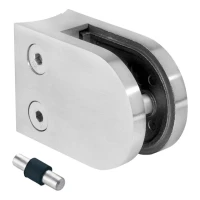 Glashållare 6-10,76 mm 63x45x28 mm pin AISI 304 system 42,4 mm polerad