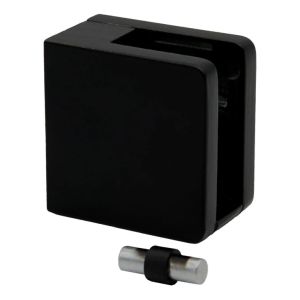 Glashållare 45x45x26 mm för plan yta med konsol svart