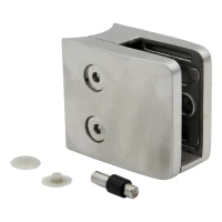 Glashållare 8-12,76 mm 52x52x32 mm konsol och pin AISI 304 system 42,4 mm satin