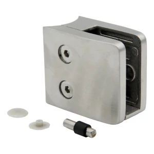 Glashållare 8-12,76 mm 52x52x32 mm konsol och pin AISI 304 system 42,4 mm satin