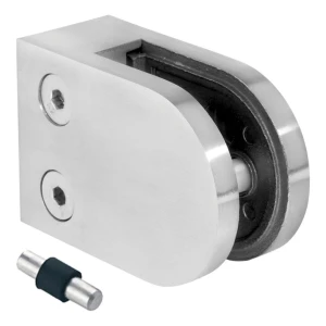 Glashållare 6-12,76 mm 63x45x30 mm pin AISI 304 platt system satin