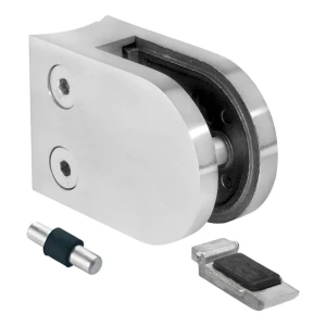 Glashållare 6-12,76 mm konsol och pin 63x45x30 mm AISI 304 system 42,4 mm satin