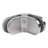 Glashållare 6-12,76 mm 90° oval 82x45x30 mm pin AISI 304 satin