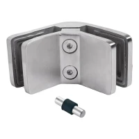 Glashållare 6-12,76 mm 90° kvadratisk 72x45x30 mm pin AISI 304 satin