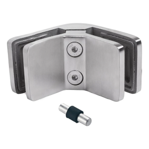 Glashållare 6-12,76 mm 90° kvadratisk 72x45x30 mm pin AISI 304 satin