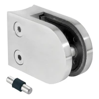 Glashållare 6-12,76 mm 63x45x30 mm med pin AISI 304 system 48,3 mm satin