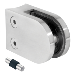 Glashållare 6-12,76 mm 63x45x30 mm med pin AISI 304 system 48,3 mm satin