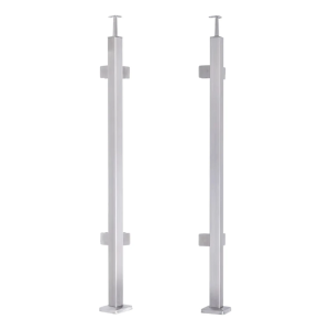 Balkongstolpe hörnmodell 40x40x1060/1100mm 4 glasfästen AISI 304