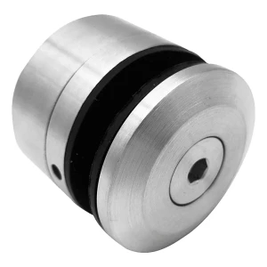 Punktfäste glas 8-16,76mm Ø 48/26/M10x38 med insexskruv AISI304 satinfinish platt system