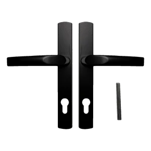 PSG – svart aluminiumhandtag med skylt 234×32 mm, centrumavstånd 72 mm