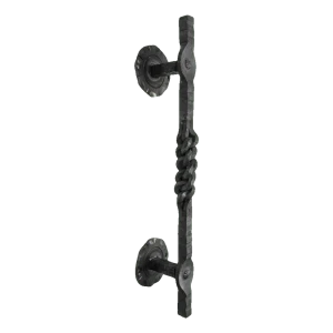 Postal – dekorativt smitt stålhandtag H390 mm för grindar och portar