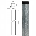Stängselstolpe 80x80x2 mm, längd 2,4 m, varmförzinkad 000-489 (4)