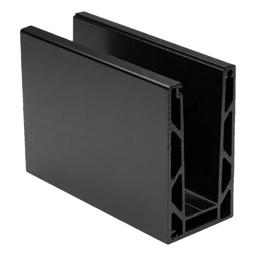 Kozza KE 100 – U-profil för helglasräcken 5000 mm svart, montering ovanifrån 000-861 (1)