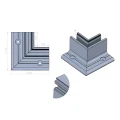 Kozza KE 105 – L-profil innerytterhörn 90° för helglasräcken, aluminium, matt anodiserad 000-865 (2)