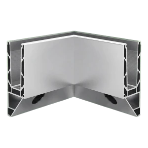 Kozza KE 120 – U-profil hörnprofil 90° invändig för helglasbalkonger, sidmontage