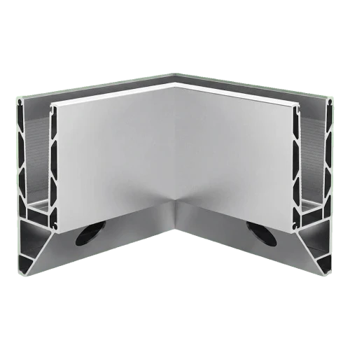 Kozza KE 120 – U-profil hörnprofil 90° invändig för helglasbalkonger, sidmontage 000-873 (1)