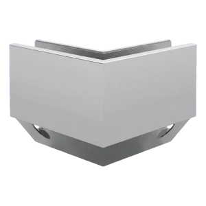 Kozza KE 120 – U-profil hörn 90° för helglasräcken, utvändig, sidofäste