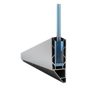 Kozza KE 120 – U-profil för helglasräcken 5000 mm, sidoinfästning