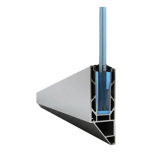Kozza KE 120 – U-profil för helglasräcken 5000 mm, sidoinfästning 000-877 (1)